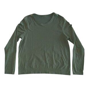 Athleta In Motion Tee Aspen Olive Womens Size Large
